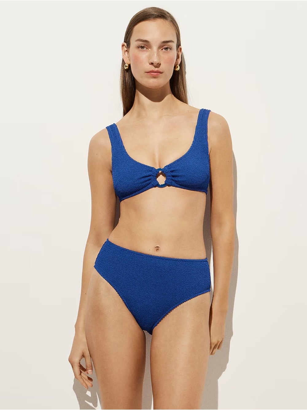 J.Crew Hallie Scrunchie Bikini Bottom in Radiant Cobalt Blue Size Medium